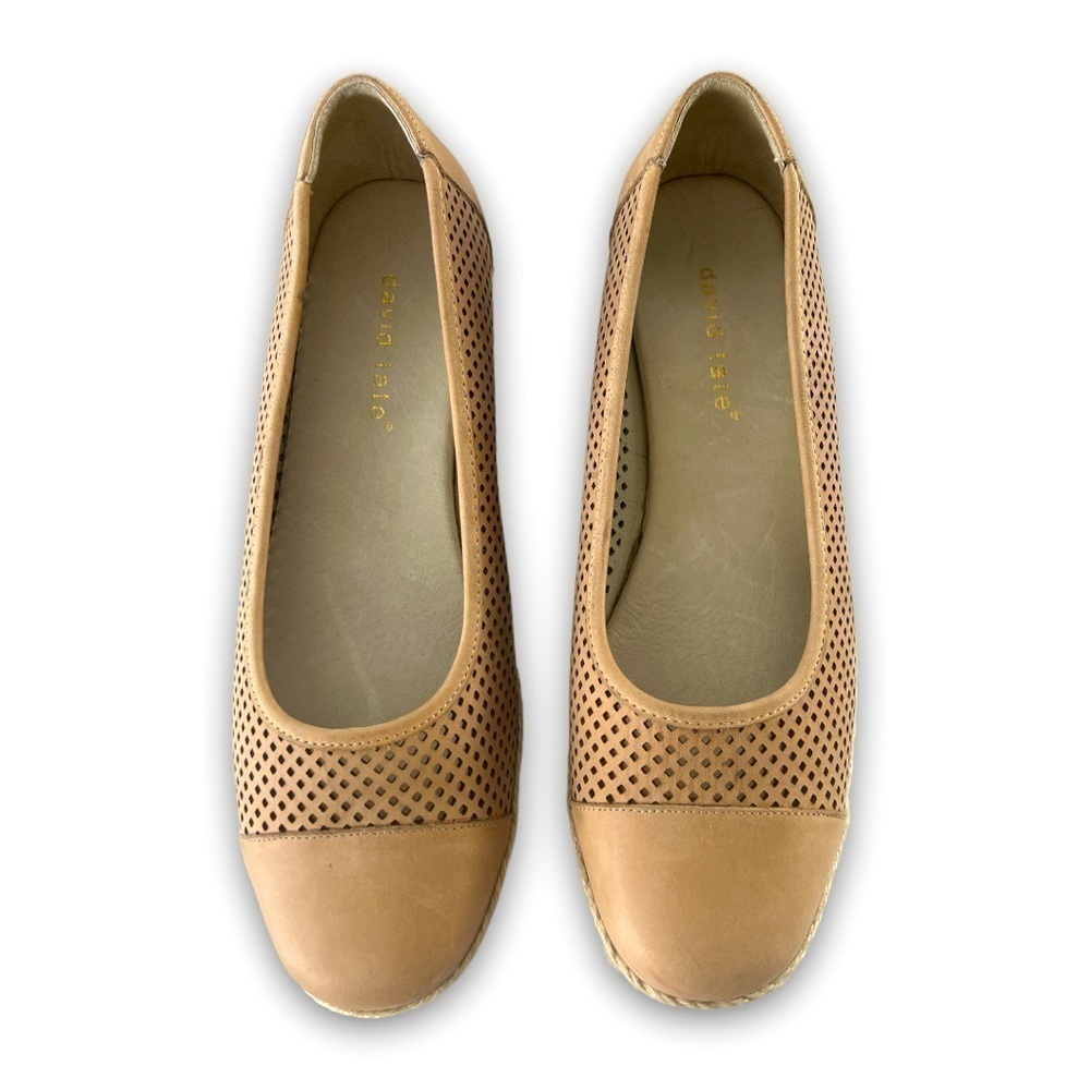 David Tate Melida Perforated Tan Leather
Slip On Flats Size 10 NWOT